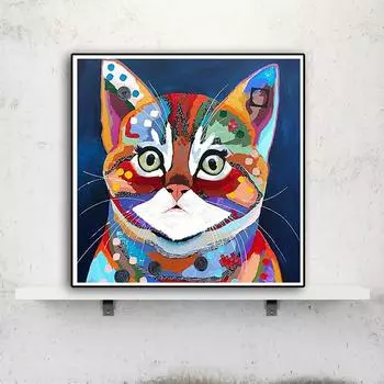 DIY алмазная живопись мультфильм кот набор для вышивки крестом мозаика искусство алмазная живопись полный круг/квадратный алмаз украшение дома Round 25x25cm