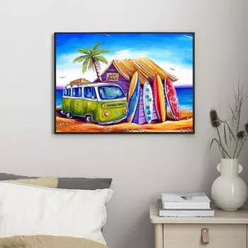 DIY алмазная живопись мультфильм морской пейзаж набор для вышивки крестом мозаика искусство алмазная живопись полный круг/квадратный алмаз украшение дома Round 30x40cm