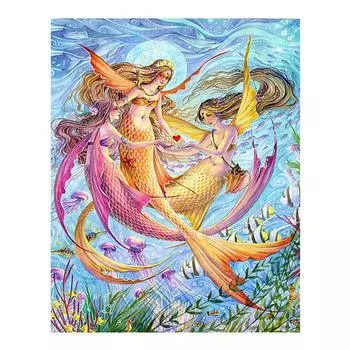 DIY алмазная живопись мультфильм Русалка фея картина 5d Алмазная мозаика Алмазная вышивка 20X30CM