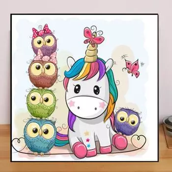 DIY алмазная живопись мультфильм Сова вышивка крестиком комплект мозаика искусство алмазная живопись полный круг/квадратный алмаз украшение дома Round 25x25cm