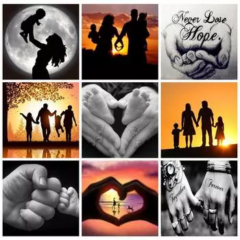 DIY алмазная живопись новая семья Алмазная вышивка крестиком ручная картина стразами мозаичный декор для дома Full Round 20x20CM