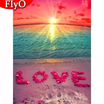 DIY алмазная живопись новый пейзаж ЛЮБОВЬ Алмазная вышивка распродажа Приморский закат стразы полный мозаичный декор для дома Full Round (20X30CM)