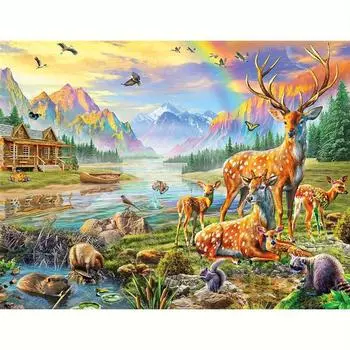 DIY алмазная живопись олень животное Diy мозаика вышивка полный комплект подарок ручной работы украшение дома 30x40 см/12x16 дюймов 30x40cm NO Frame