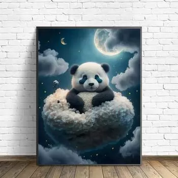 DIY алмазная живопись ошеломленная панда комплект для вышивки крестом мозаика искусство алмазная живопись полный круг/квадратный алмаз украшение дома Round 20x30cm