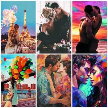 DIY алмазная живопись пара влюблённая пара вышивка крестиком комплект мозаика искусство алмазная живопись полный круг/квадратный алмаз украшение дома Round 20x30cm