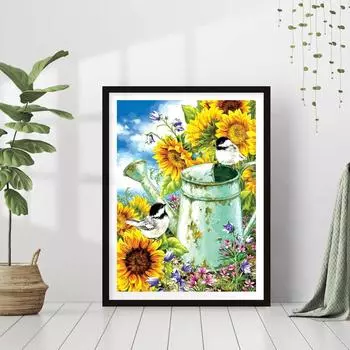 DIY алмазная живопись Подсолнух Набор для вышивки крестом Мозаика Искусство алмазная живопись полный круг/квадратный алмаз украшение дома Round 20x30cm