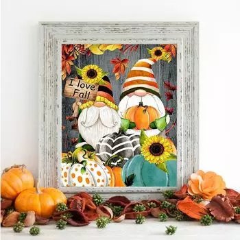 DIY алмазная живопись подсолнухи и тыквы набор для вышивки крестом мозаика искусство алмазная живопись полный круг/квадратный алмаз украшение дома Round 20x30cm