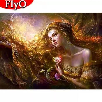 DIY Алмазная живопись Портрет Алмазная вышивка Крестом Женщина Фотографии Стразы Декор для дома Full Round (20X30CM)