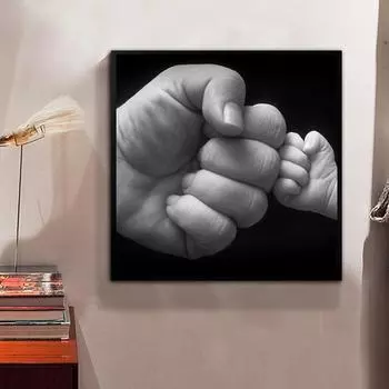 DIY алмазная живопись ребенок и отец кулак набор для вышивки крестом мозаика искусство алмазная живопись полный круг/квадратный алмаз украшение дома Round 25x25cm