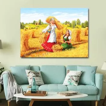 DIY алмазная живопись рисовое поле девушка вышивка крестом горный хрусталь мозаика картина домашний декор 20X30CM