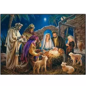 DIY алмазная живопись Рождество Иисуса картина христианская вышивка крестиком полная дрель квадратная Алмазная вышивка аксессуары наборы инструментов Full Round 20x30CM