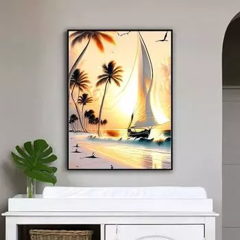 DIY алмазная живопись Снеговик высокий парусный корабль набор для вышивки крестом мозаика искусство алмазная живопись полный круг/квадратный алмаз украшение дома Round 30x40cm