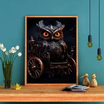 DIY алмазная живопись Сова в инвалидной коляске комплект для вышивки крестом мозаика искусство алмазная живопись полный круг/квадратный алмаз украшение дома Round 20x30cm