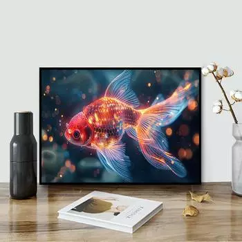 DIY алмазная живопись светящийся кои комплект для вышивки крестом мозаика искусство алмазная живопись полный круг/квадратный алмаз украшение дома Round 20x30cm