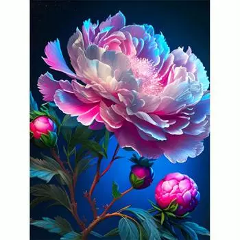 DIY алмазная живопись, вышивка крестиком, цветок, полное круглое украшение, мозаика, алмазное искусство 30x40 см/12x16 дюймов 30x40cm NO Frame