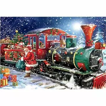 DIY алмазная живопись, вышивка, Рождественский подарок, поезд, искусство, стразы, Санта-Клаус, вышивка крестом 30x40 см/12x16 дюймов 30x40cm NO Frame