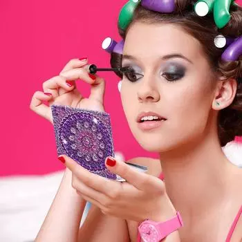 DIY алмазная живопись зеркало художественный набор для рукоделия двухсторонняя вышивка стразами мозаика зеркало для макияжа мандала специальная форма для девочки