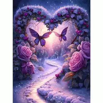 DIY алмазная живопись животное полная круглая вышивка бабочка цветок мозаика вышивка крестиком рукоделие домашний декор подарок 30x40 см/12x16 дюймов 30x40cm NO Frame