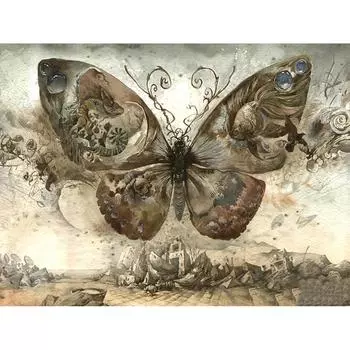 DIY алмазная живопись животное ручной работы подарок мозаика бабочка вышивка пейзаж настенные наклейки алмазное искусство Full Round 20X30CM