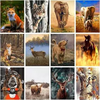 DIY алмазная живопись животное вышивка крестиком полная круглая дрель Алмазная вышивка полный комплект домашний декор стены Full Round 20x25CM