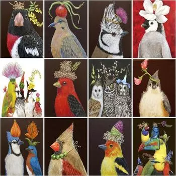 DIY алмазная живопись животное вышивка крестиком полная круглая дрель мозаика Алмазная вышивка украшение дома картина Full Round 20x25CM
