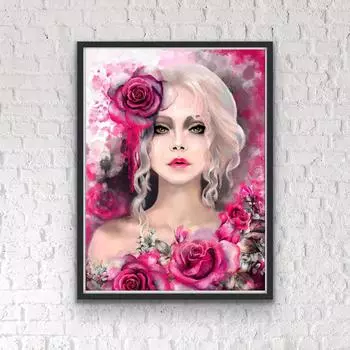DIY Алмазные картины для взрослых Красота с розами 5D Наборы для вышивки крестом Абстрактная алмазная мозаика Пиксельное искусство Домашний декор 30*40cm/11.8*15.7in