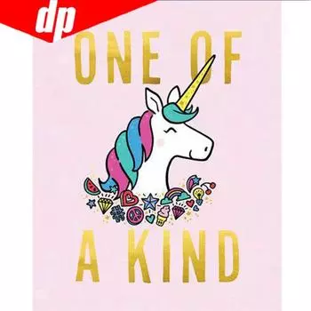 DIY алмазные картины Добрый единорог круглые алмазные наборы картин Алмазная вышивка крестиком 20X30