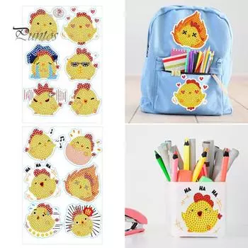 DIY алмазные наклейки для рисования, простые в использовании, ручная работа, мультфильм, маленькая желтая курочка, алмазные рисунки, прочные клейкие наклейки Chick