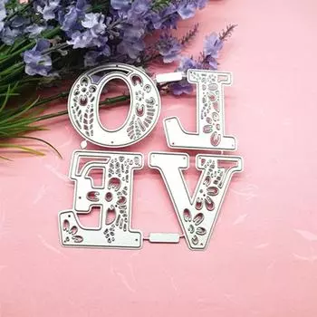 DIY английские слова LOVE Металлические штампы для резки Рельефная форма DIY Скрапбукинг Альбом Бумага Ремесло Карты Шаблон трафарета серебряный