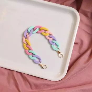 DIY аппаратные аксессуары, устойчивая к падению цепочка для телефона, цепочка-ремешок ярких цветов, украшение для мобильного телефона 23*2CM темно-фиолетового