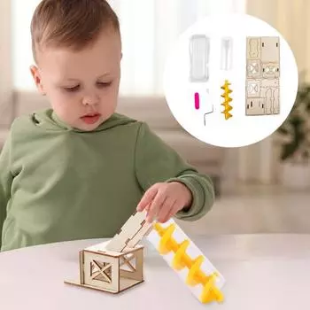 DIY Архимедов винт водоподъемник деревянный STEM научный набор для детей ручная гидравлическая инженерная модель образовательный физический эксперимент