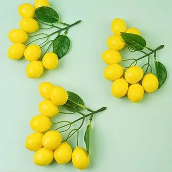 DIY Artificial Lemons String Handmade Faux Lemon Simulation Lemon Branches Wedding Party Supplies 9 Heads