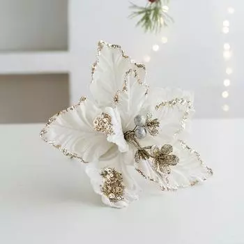 DIY Artificial Poinsettia Flower 22cm Christmas Tree Decorations New Year Decor Gifts шампанского