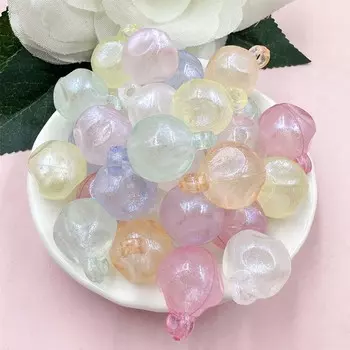 DIY аксессуары для бисероплетения 30 шт./14,8*19,3 мм материал ручной работы подвески для изготовления ювелирных изделий акрил с отверстием для изготовления ожерелья и сережек ремесло DIY круглые бусины разноцветный