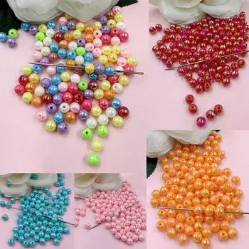 DIY аксессуары ожерелье 420 шт. браслет 6 мм ABS Русалка ювелирные изделия подарки окрашенный жемчуг жёлтый