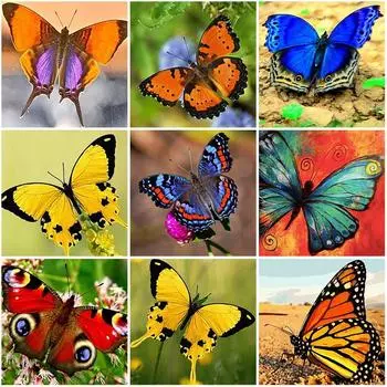 DIY Бабочка 5D алмазная живопись полная круглая дрель смола Цветочный Алмазная вышивка крестиком мозаика стены книги по искусству домашний декор Full Round 20x20CM