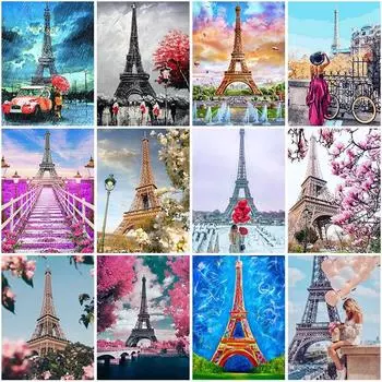 DIY Башня 5D Алмазная картина Полный круглый дрель Пейзаж Алмазная вышивка Вышивка крестом Смола Домашний декор Стены Книги по искусству Подарок Full Round 20x30CM