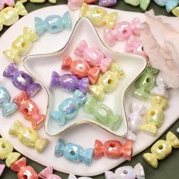 DIY бисероплетение аксессуары ремесло 10 шт конфеты бусины материал ручной работы подвески DIY изготовление ювелирных изделий акрил для ожерелья серьги с отверстием 13,2 мм * 28,7 мм разноцветный