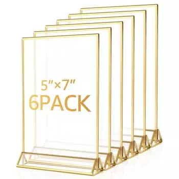 DIY Blank Clear Display Signs Acrylic Sign Holder Picture Frame Display Stand Holder Table Menu Stands for Wedding Decoration