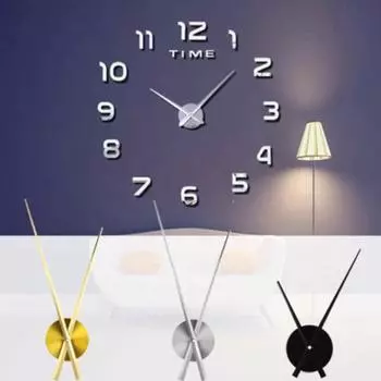 DIY большие бесшумные кварцевые настенные часы, механизм, запасные части, инструмент серебряный