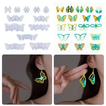 DIY Большие, средние и маленькие для клея-капельки в форме бабочки, серьги-шармы, форма для брелока с кристаллами, кулон, форма для изготовления ювелирных изделий 5