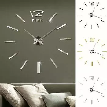 DIY большое количество настенных часов 3D зеркальная наклейка современный домашний офисный декор художественная наклейка золотой
