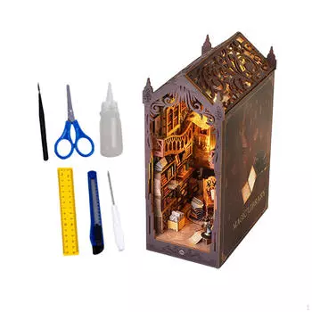 DIY Book Nook Kit Decor Bookshelf Insert Booknook для подростков, мужчин, женщин, взрослых