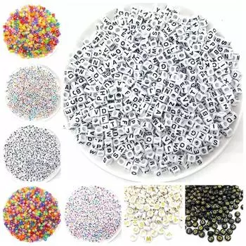 DIY Bracelet Necklace Alphabet Beads Random Mixed Color DIY Jewelry Accessory Travel StyleG