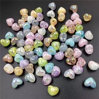 DIY Браслет Ожерелье Материалы ручной работы Персиковое сердце Свободные бусины Желе с перекрестными отверстиями Прозрачный модный 10 шт. Ювелирные аксессуары Двухцветный Halo окрашенный серый