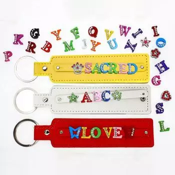 DIY брелок из бисера из искусственной кожи с подвеской из искусственной кожи, автомобильный ремешок для ключей, поясной кошелек, брелки жёлтый