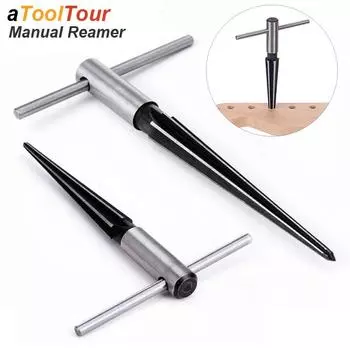 DIY Bridge Pin Hole Hand Reamer Conered T Handle 6 Fled Chamfer Reaming Latche Woodworker Core Cutting Wood Tool Guitar Deburr 3-13mm Hand Reamer