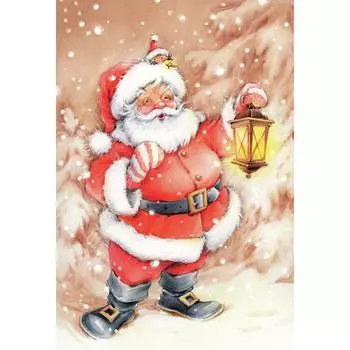 DIY Алмазная мозаика Санта-Клаус Алмазная картина Стразы Алмазная вышивка Рождественский праздничный подарок 20X30CM
