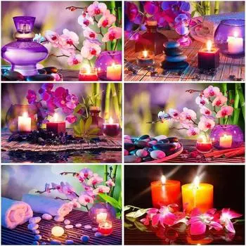 DIY Бриллиантовая живопись Цветок Алмаз Искусство Живопись Вышивка Ремесло Горный хрусталь Мозаика Подарок Дом Декор стены Full Round 20x25CM