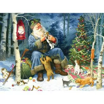 DIY Бриллиантовая живопись Празднуем Рождество Алмазная вышивка Крестиком Вышивка горным хрусталям Мозаика Живопись 20X30CM